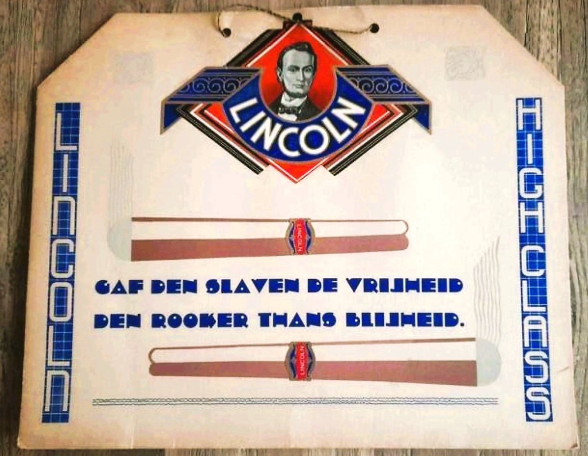 Lincoln, sigaren, karton, RECLAME MP Lincoln, sigaren, karton, RECLAME MP