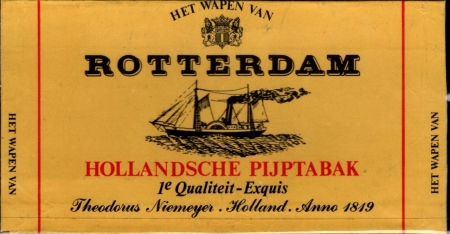 Wapen van Rotterdam Hollandsche Pijptabak 50 gram pakje L Wapen van Rotterdam Hollandsche Pijptabak 50 gram pakje L