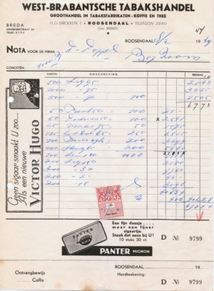 West-Brabantsche Tabakhandel - Roosendaal 8-2-1939 L West-Brabantsche Tabakhandel - Roosendaal 8-2-1939 L