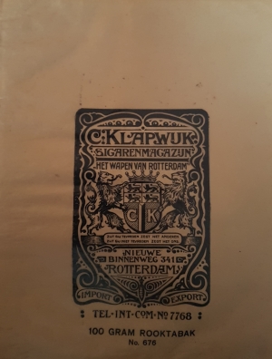 Klapwijk C. sigarenmagazijn - Rotterdam ROOKTABAK zak 100 gram banderol nr676 M Klapwijk C. sigarenmagazijn - Rotterdam ROOKTABAK zak 100 gram banderol nr676 M