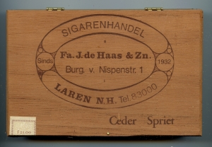 Haas. Fa.J. de Sigarenhandel - Laren Spriet 50/f23.00 banderol 964 R Haas. Fa.J. de Sigarenhandel - Laren Spriet 50/f23.00 banderol 964 R