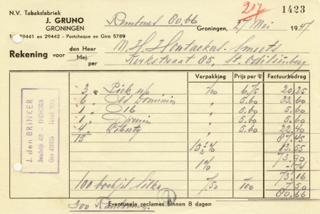 Gruno J. Tabaksfabriek - Nijkerk 27-05-1947  M
