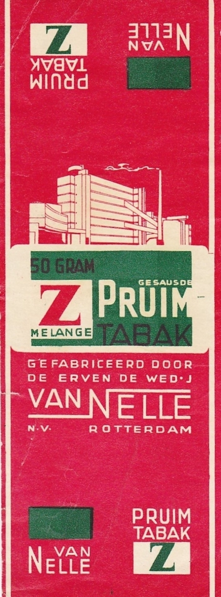 Nelle. van N.V. de Erven de Wed. J. Rotterdam Pruim Tabak gesausde Z M Nelle. van N.V. de Erven de Wed. J. Rotterdam Pruim Tabak gesausde Z M