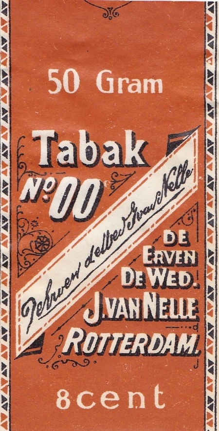 Nelle. van N.V. de Erven de Wed. J. Rotterdam Tabak No 00 grove snede 50/0.08 M Nelle. van N.V. de Erven de Wed. J. Rotterdam Tabak No 00 grove snede 50/0.08 M