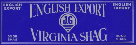 Gruno, J. Tabaksfabriek N.V. – Nijkerk - Groningen ENGLISH EXPORT tabak 50 gram Gruno, J. Tabaksfabriek N.V. – Nijkerk - Groningen ENGLISH EXPORT tabak 50 gram