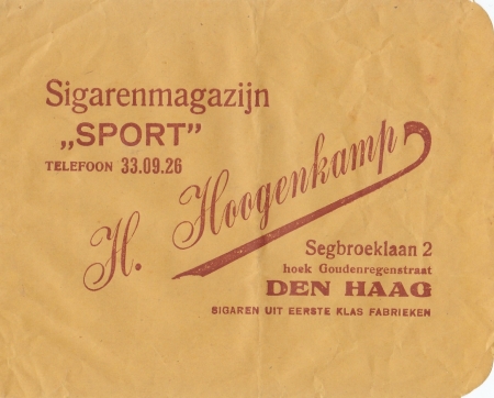Hoogenkamp H. Sigarenmagazijn Sport - Den Haag SIGARENZAKJE  M