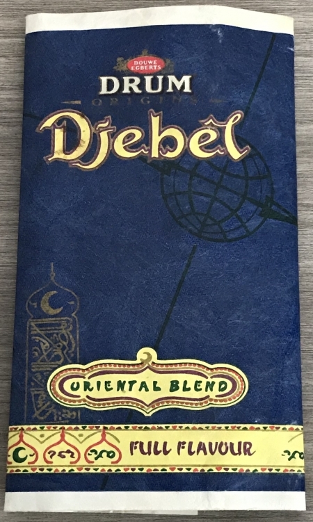 D.E. DJEBEL pakje tabak 40 gram prijs f5.20 banderol 505 R D.E. DJEBEL pakje tabak 40 gram prijs f5.20 banderol 505 R