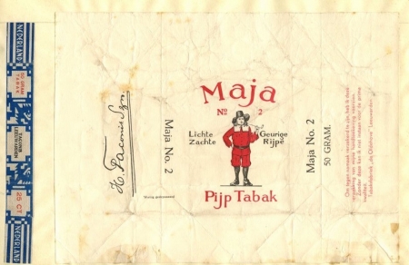 Maja No 2 Pijp Tabak 50/f0.25 pakje cb Maja No 2 Pijp Tabak 50/f0.25 pakje cb