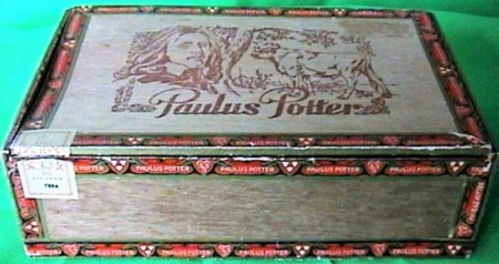 PAULUS POTTER kist 50 sigaren prijs f 12.00 banderol 7334 M PAULUS POTTER kist 50 sigaren prijs f 12.00 banderol 7334 M
