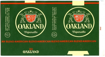 Oakland 20 sigaretten pakje Oakland 20 sigaretten pakje