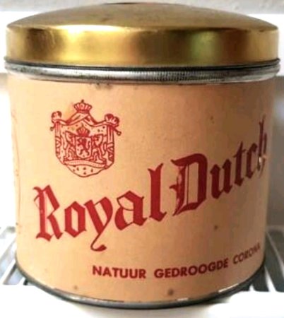 Dungen J.C. van den - Den Haag ROYAL DUTCH blik 50 sigaren prijs f13,50 MP Dungen J.C. van den - Den Haag ROYAL DUTCH blik 50 sigaren prijs f13,50 MP