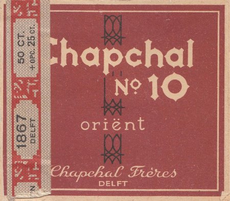 No 10 - 20 sigaretten 50 ct + opc 25 ct banderol 1867 F No 10 - 20 sigaretten 50 ct + opc 25 ct banderol 1867 F