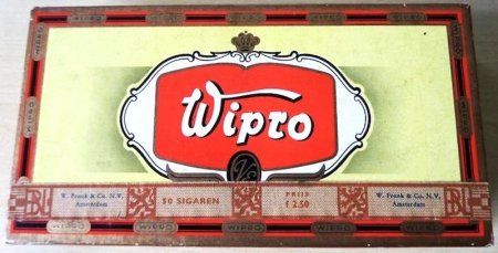 WIPRO kist 50 sigaren prijs f2,50 M WIPRO kist 50 sigaren prijs f2,50 M