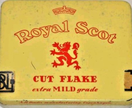 ROYAL SCOT blik, 50 gram, prijs f 2- ROYAL SCOT blik, 50 gram, prijs f 2-